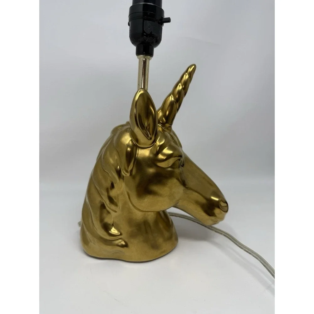Golden Unicorn Table Lamp Base Mystical Whimsical Fairy Decor Working Lamp 12